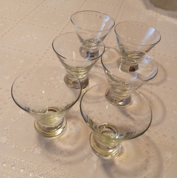 🆕 6 Vintage, MCM, Atomic, Dessert, Cocktail Martini, Flared, Wide, NWOT - Picture 3 of 9